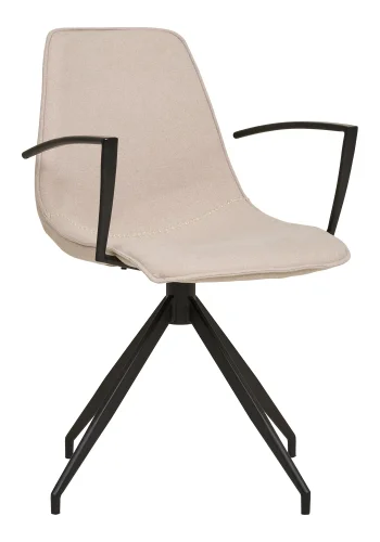 HOUSE NORDIC Monaco spisestuestol - Spisestuestol, svingbar base, armlener, sand med svarte ben, HN1230