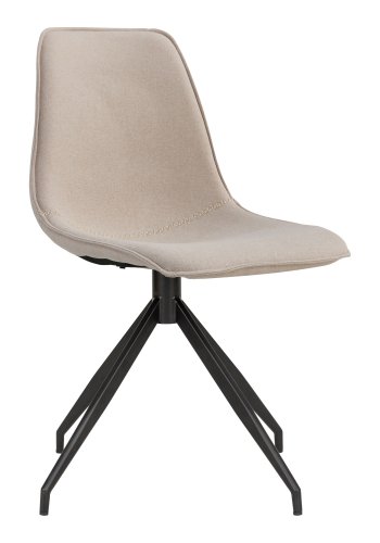 HOUSE NORDIC Monaco spisebordsstol, med dreibar sokkel - ekte polyesterstoff og sort metall