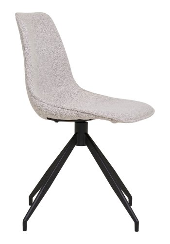HOUSE NORDIC Monaco spisestuestol, med svingbar base - sand boucl-stoff og svart stl