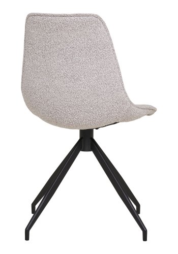 HOUSE NORDIC Monaco spisestuestol, med svingbar base - sand boucl-stoff og svart stl