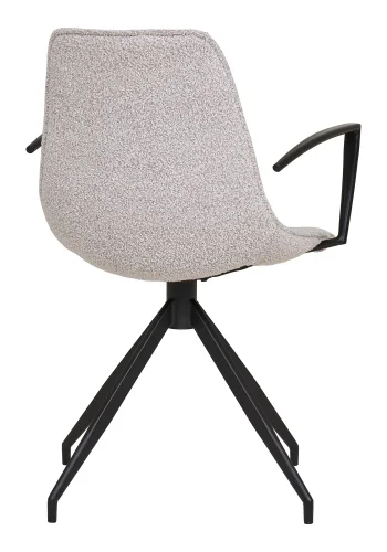 HOUSE NORDIC Monaco spisestol - Spisestol, svingbar base, armlener, boucl, sand med svarte ben, HN1267