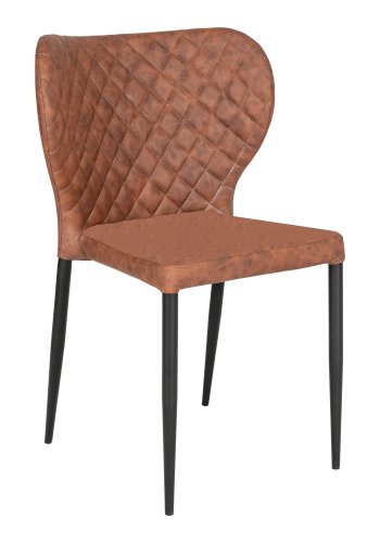 HOUSE NORDIC Pisa Esszimmerstuhl, stapelbar – Vintage-braunes PU und Stahl