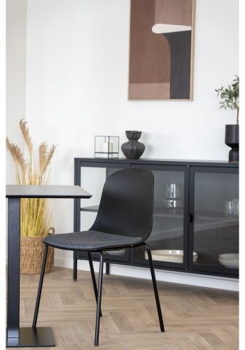 HOUSE NORDIC Madalena spisestuestol - svart plast/polyesterstoff/stl