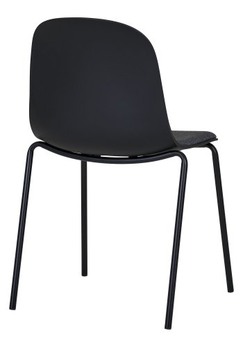HOUSE NORDIC Madalena spisestuestol - svart plast/polyesterstoff/stl