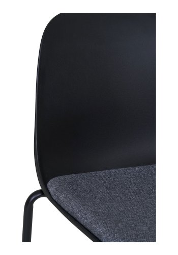 HOUSE NORDIC Madalena spisestuestol - svart plast/polyesterstoff/stl