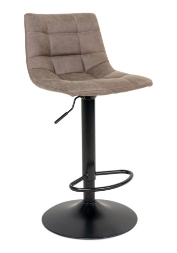 HOUSE NORDIC Middelfart barstol - lysebrunt stoff og sort stl