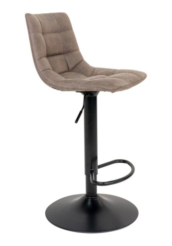 HOUSE NORDIC Middelfart barstol - lysebrunt stoff og sort stl