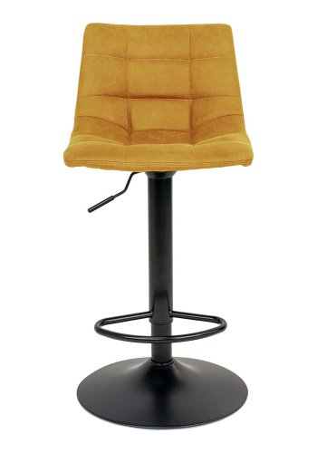 HOUSE NORDIC Middelfart barstol - sennepsgult stoff og sort stl