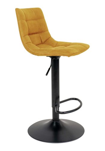 HOUSE NORDIC Middelfart barstol - sennepsgult stoff og sort stl