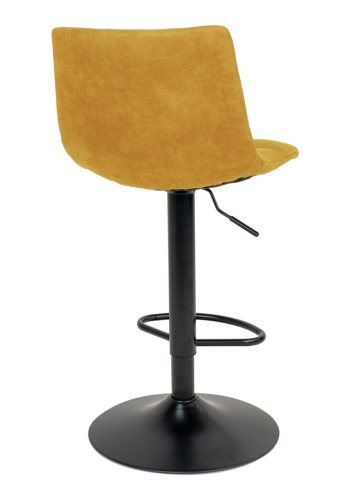 HOUSE NORDIC Middelfart barstol - sennepsgult stoff og sort stl
