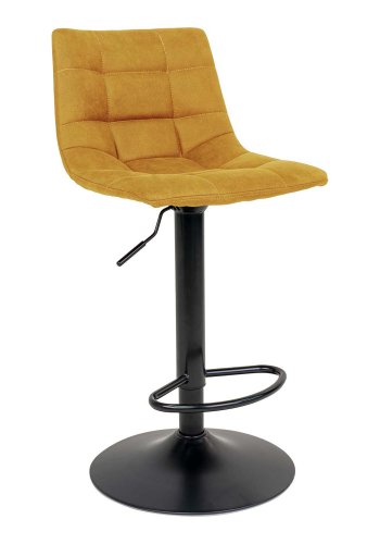 HOUSE NORDIC Middelfart barstol - sennepsgult stoff og sort stl