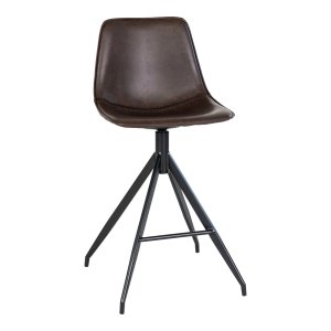 HOUSE NORDIC Monaco Counter Chair - Counter stol, PU-lder, brun, svarta ben, HN1227