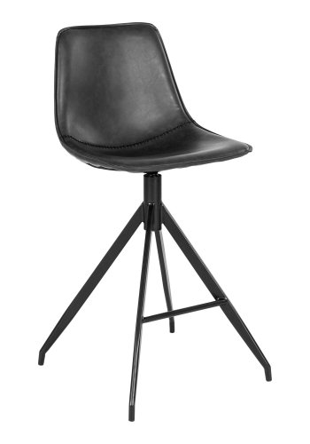 HOUSE NORDIC Monaco barstol - Barstol, PU-skinn, svart, svart stol, HN1228