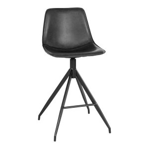 HOUSE NORDIC Monaco Counter Chair - Counter stol, PU-lder, svart, svart stol, HN1228