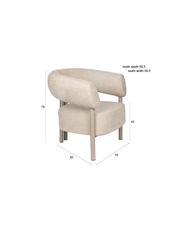 ZUIVER Lounge stolklackar Beige