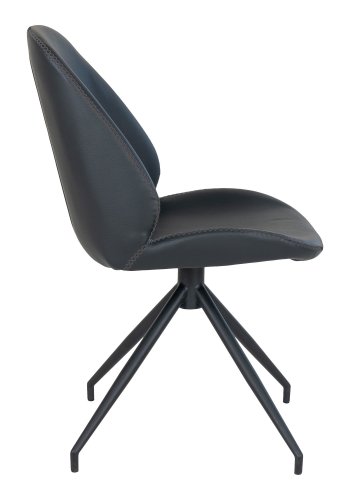 HOUSE NORDIC Monte Carlo spisestol - Spisestol med svingbar base, PU-skinn, svart, svarte ben, HN1223