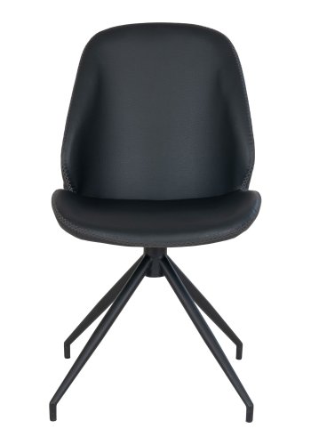HOUSE NORDIC Monte Carlo spisestol - Spisestol med svingbar base, PU-skinn, svart, svarte ben, HN1223