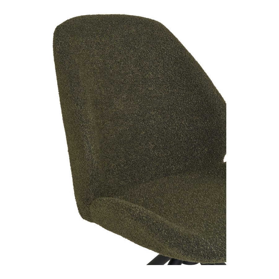 HOUSE NORDIC Monte Carlo spisestol - Spisestol med svingbar base, boucl, grnn, svarte ben, HN1241