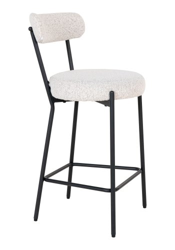 HOUSE NORDIC Barkrakk, hvit bouclé med sorte ben, HN1270