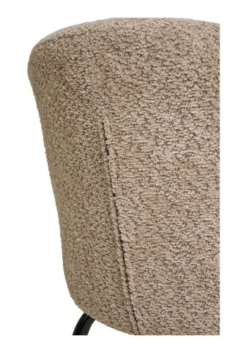 HOUSE NORDIC Safira spisestuestol - beige bouclé polyesterstoff og svart stl