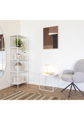 HOUSE NORDIC Lana spisestuestol, med svingbart understell og armlener - sand bouclé-stoff og grtt stl