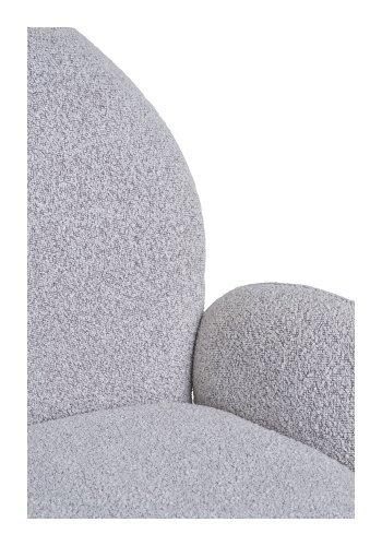 HOUSE NORDIC Lana spisestuestol, med svingbart understell og armlener - sand bouclé-stoff og grtt stl