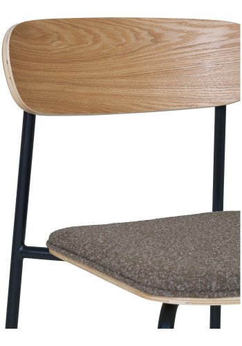 HOUSE NORDIC Estepona spisestuestol, stabelbar - brun polyester, naturlig ask og svart stl