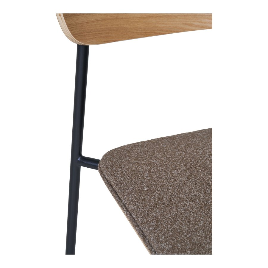 HOUSE NORDIC Estepona spisestuestol, stabelbar - brun polyester, naturlig ask og svart stl