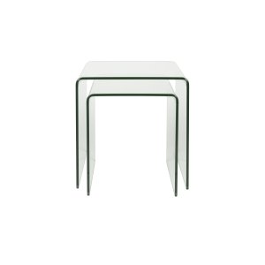 DUTCHBONE sidebord Vetro sett med 2 gjennomsiktig