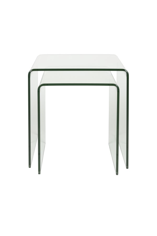 DUTCHBONE sidebord Vetro sett med 2 gjennomsiktig