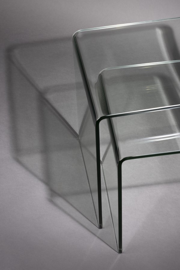 DUTCHBONE sidebord Vetro sett med 2 gjennomsiktig