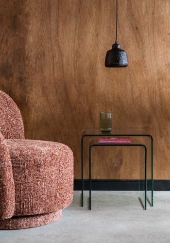 DUTCHBONE sidebord Vetro sett med 2 gjennomsiktig