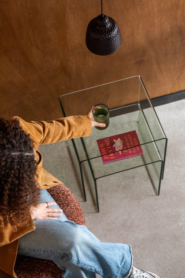 DUTCHBONE sidebord Vetro sett med 2 gjennomsiktig