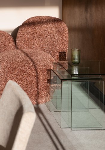 DUTCHBONE sidebord Vetro sett med 2 gjennomsiktig