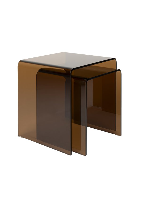 DUTCHBONE sidebord Vetro sett med 2 brune