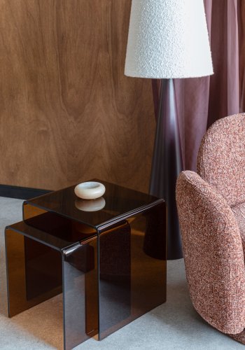 DUTCHBONE sidebord Vetro sett med 2 gjennomsiktig