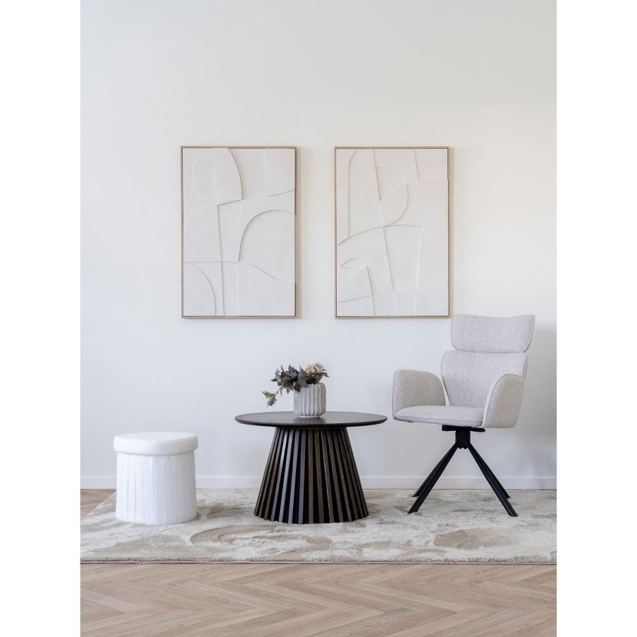 HOUSE NORDIC Cordoba spisestol - Spisestol med svingbar base, sand, svarte ben, HN1279