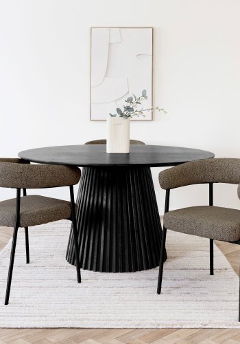 HOUSE NORDIC�Trivio spisebordsstol, m. arml�n - brun polyester og sort st�l