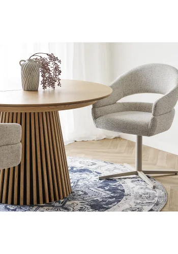 HOUSE NORDIC Dover spisestuestol - Spisestuestol med svingbar base, lys gr, gr ben, HN1283