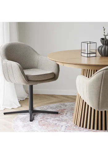 HOUSE NORDIC Tamera spisestol - Spisestol med svingbar base, lys gr, svarte ben, HN1285