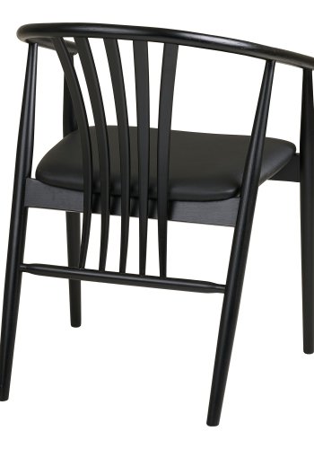 HOUSE NORDIC Agustin spisebordsstol, m. arml�n - sort PU og sort b�getr�