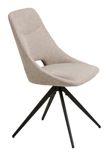 HOUSE NORDIC�Dokka spisebordsstol, m. drejefod - sand polyester og sort st�l