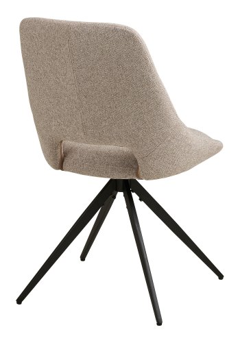 HOUSE NORDIC�Dokka spisebordsstol, m. drejefod - sand polyester og sort st�l