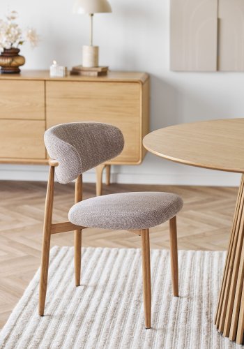 HOUSE NORDIC�Levanto spisebordsstol - sand polyester og natur tr�look st�l