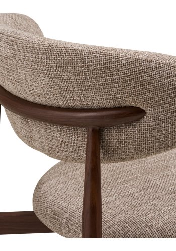 HOUSE NORDIC�Levanto spisebordsstol - sand polyester og valn�d tr�look st�l