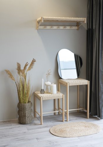 HOUSE NORDIC Abano barstol - Barstol i poppel med naturlig rottingsete, naturlig