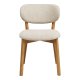 HOUSE NORDIC�Dunkirk spisebordsstol - beige stof og natur egetr�