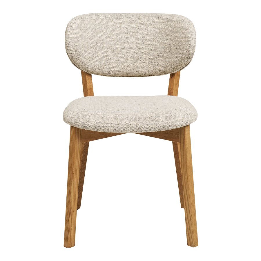 HOUSE NORDIC�Dunkirk spisebordsstol - beige stof og natur egetr�