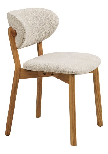 HOUSE NORDIC�Dunkirk spisebordsstol - beige stof og natur egetr�