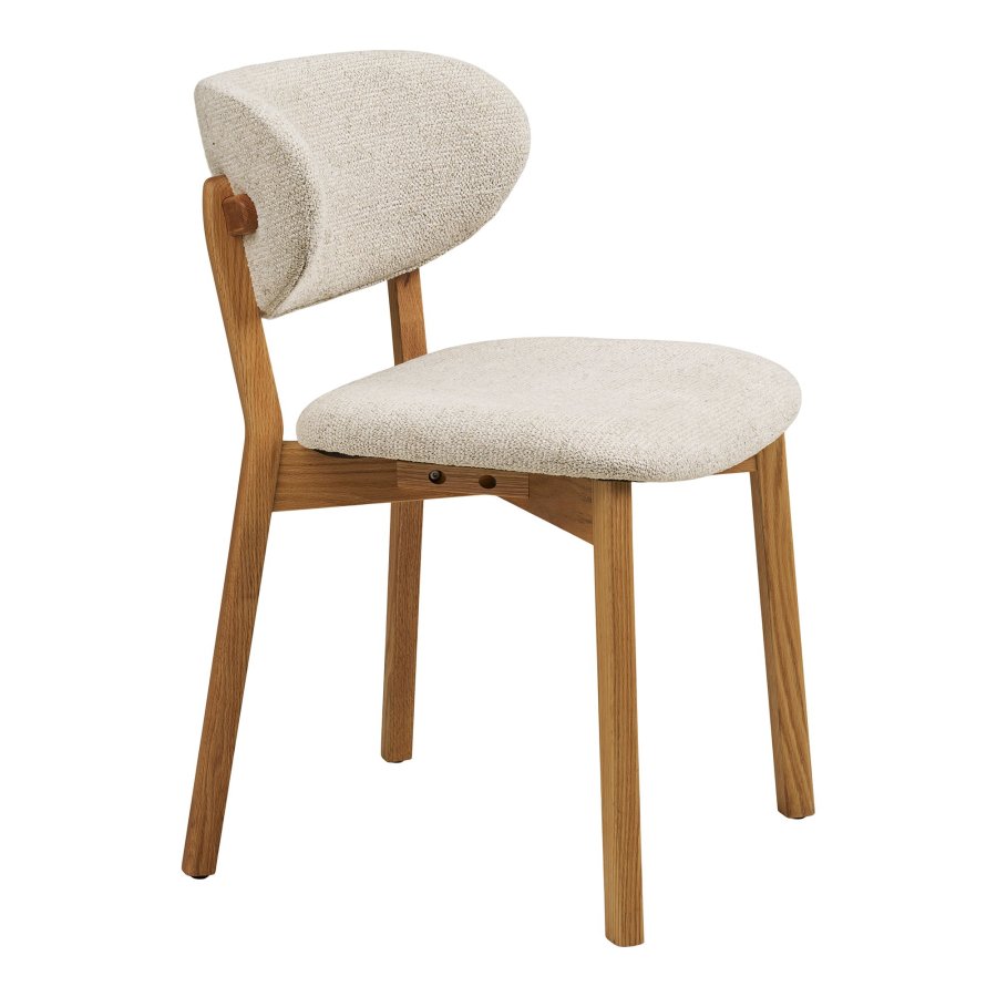 HOUSE NORDIC�Dunkirk spisebordsstol - beige stof og natur egetr�